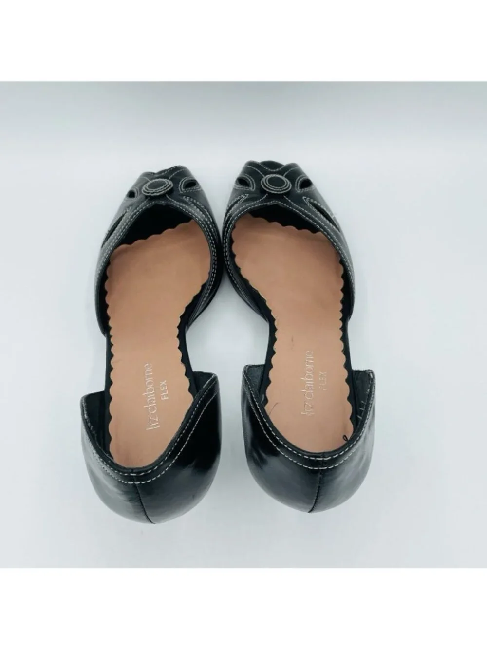 Liz Claiborne Shoes Women Size 9 M Black Leather Giselle Heels Slip On D'Orsay
